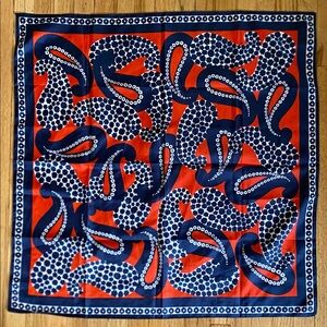 Vintage Blue and Red Paisley Scarf